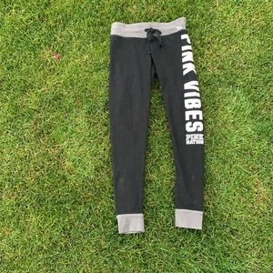 Pink Vitoria secret sweatpants size small black